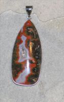 Achat - Anh�nger - Cabochon mit Fassung - 1 St�ck