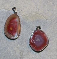Achat - Anh�nger - Cabochon mit Fassung - 1 St�ck