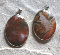 Achat - Anh�nger - Cabochon mit Fassung - 1 St�ck