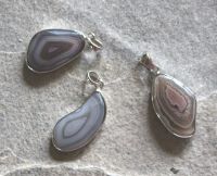 Achat - Anh�nger - Cabochon mit Fassung - 1 St�ck