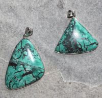Chrysokoll mit Cuprit - Anh�nger - Cabochon mit Fassung - 1 St.