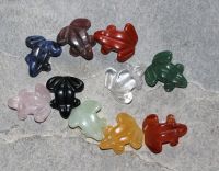 Edelstein Mix - Anh�nger - Frosch mit Bohrung - 10 St�ck