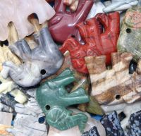 Edelstein Mix - Anh�nger - Elefant mit Bohrung - 5 St�ck