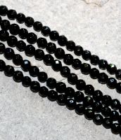 Onyx - Kugel - facettiert - 4mm - Kettenstrang