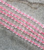 Rosaquarz - Kugel - facettiert - 4mm - Kettenstrang