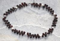 Granat - Perle -  Tropfen - 5-10mm - 45cm - Edelstein Kette