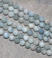 Aquamarin - Kugel - 8mm - facettiert - Kettenstrang