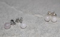 Rosaquarz - Kugel - 6mm - Ohrstecker - Silber - 2 Paar
