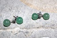 Aventurin - Kugel - 8mm - Ohrstecker - Silber - 2 Paar