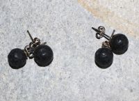 Lava - Kugel - 8mm - Ohrstecker - Silber - 2 Paar