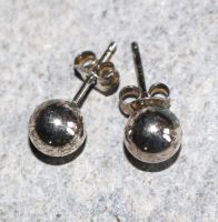 Sterlingsilber - Kugel - 7mm - Ohrstecker - Silber - 2 Paar