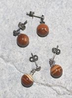 Canyon Wonder Stone - Kugel - 8mm - Ohrstecker - Silber  2 Paar