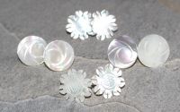 Perlmutt - Blume und Spirale - 19-20mm - Ohrstecker - 3 Paar