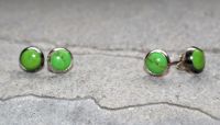 Magnesit - Rund - Cabochon - 8mm - Silber - Ohrstecker -1 Paar