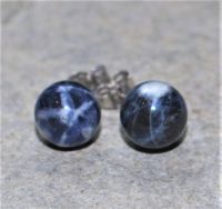 Sodalit - Kugel - 8mm - Ohrstecker - Silber - 2 Paar