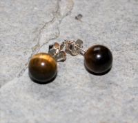 Tigerauge - Kugel - 8mm - Ohrstecker - Silber - 2 Paar
