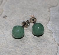 Aventurin - Kugel - 8mm - facettiert - Ohrstecker - Silber - 1 P