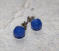 Achat - Kugel - 8mm - facettiert - Ohrstecker - Silber - 1 Paar