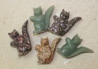 Eichh�rnchen Tier Figur - Edelstein Mix - 40-45mm -  5 St�ck