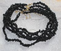 Turmalin schwarz - Splitter - 45cm - Edelstein Kette - 5 St�ck