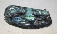 Frosch Tier Figur - Labradorit  - 14,5x7,5cm - Einzelst�ck