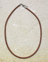 Lederkette - braun - 4mm - 45cm - Metall - 5 St�ck