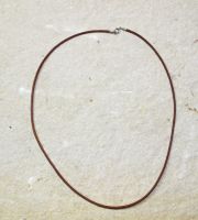 Lederkette - natur - 2mm - 45cm - Silber - 5 St�ck