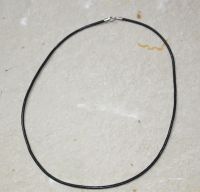 Lederkette - schwarz - 2mm - 42cm - Silber - 5 St�ck