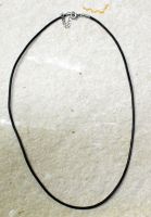 Lederkette - schwarz - 2mm - 45cm - Metall - 10 St�ck