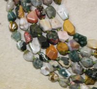 Ozean Jaspis - Freeform facettiert - 6-12mm - Kettenstrang