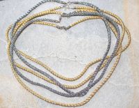 Kette aus Textilband - Seide gold & silber - 3mm - 50 cm - 5 St