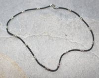 Kette aus Kautschuk - 3,5mm - 42 cm - Silber - 1 St�ck