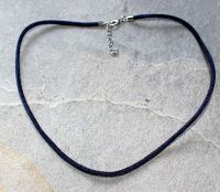 Kette aus Kunstseidenband - blau - 2,5mm - 45cm - 10 St�ck