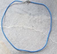 Kette aus Kunstseidenband - blau - 1,5mm - 45cm - 10 St�ck