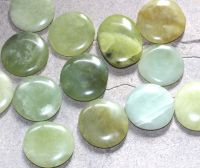 New Jade Serpentin - Scheibensteine - 35-40mm - 250 Gramm