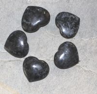 Gabbro - Merlinit - Herz - Handschmeichler - 30-40mm - 5 St�ck