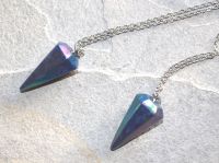H�matit multicolor - Pendel Anh�nger mit Kette - 2 St�ck