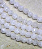 Bergkristall - cracked - facettiert - Kugel - 8mm - Kettenstrang