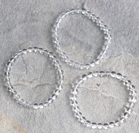 Bergkristall - Kugel - 6mm - Armband Elastik - 3 St�ck