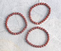 Jaspis rot - Kugel - 6mm - Armband Elastik - 3 St�ck