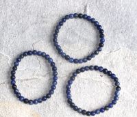 Sodalit - Kugel - 6mm - Armband Elastik - 3 St�ck