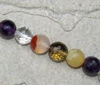 Edelstein Mix - Multicolor - Kugel  facettiert - 8mm - Strang