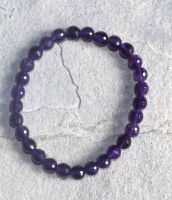 Amethyst - Kugel - facettiert - 6mm - Armband Elastik - 1 St�ck