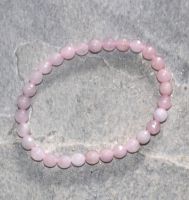 Rosaquarz - Kugel - facettiert - 6mm - Armband Elastik - 1 St�ck