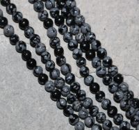 Schneeflocken Obsidian - Kugel - 4mm - Kettenstrang