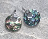 Paua Muschel - Anh�nger - Metall - 50mm - 1 St�ck