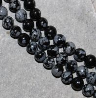 Schneeflocken Obsidian - Kugel - 8mm - Kettenstrang