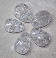 Bergkristall cracked - Trommelsteine gebohrt - Anh�nger - 5 St.