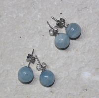 Aquamarin - Kugel - 8mm - Ohrstecker - Silber - 2 Paar