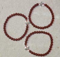 Jaspis rot - Kugel - 4mm - Kinder Armband Elastik - 3 St�ck